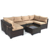 7 Pieces Outdoor Patio Furniture Sets,Rattan Conversation Sectional Set