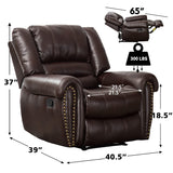 Leather Recliner Chair, Classic and Traditional Manual Recliner Chair