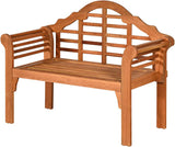 Outdoor Eucalyptus Wood Bench, 4 Ft Foldable Solid Wood Garden Bench