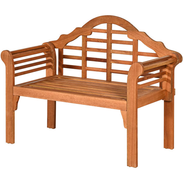 Outdoor Eucalyptus Wood Folding Bench, 4 Ft Foldable Solid Wood Garden Bench