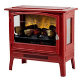 Infrared Freestanding Electric Fireplace Stove Heater in Deep Red