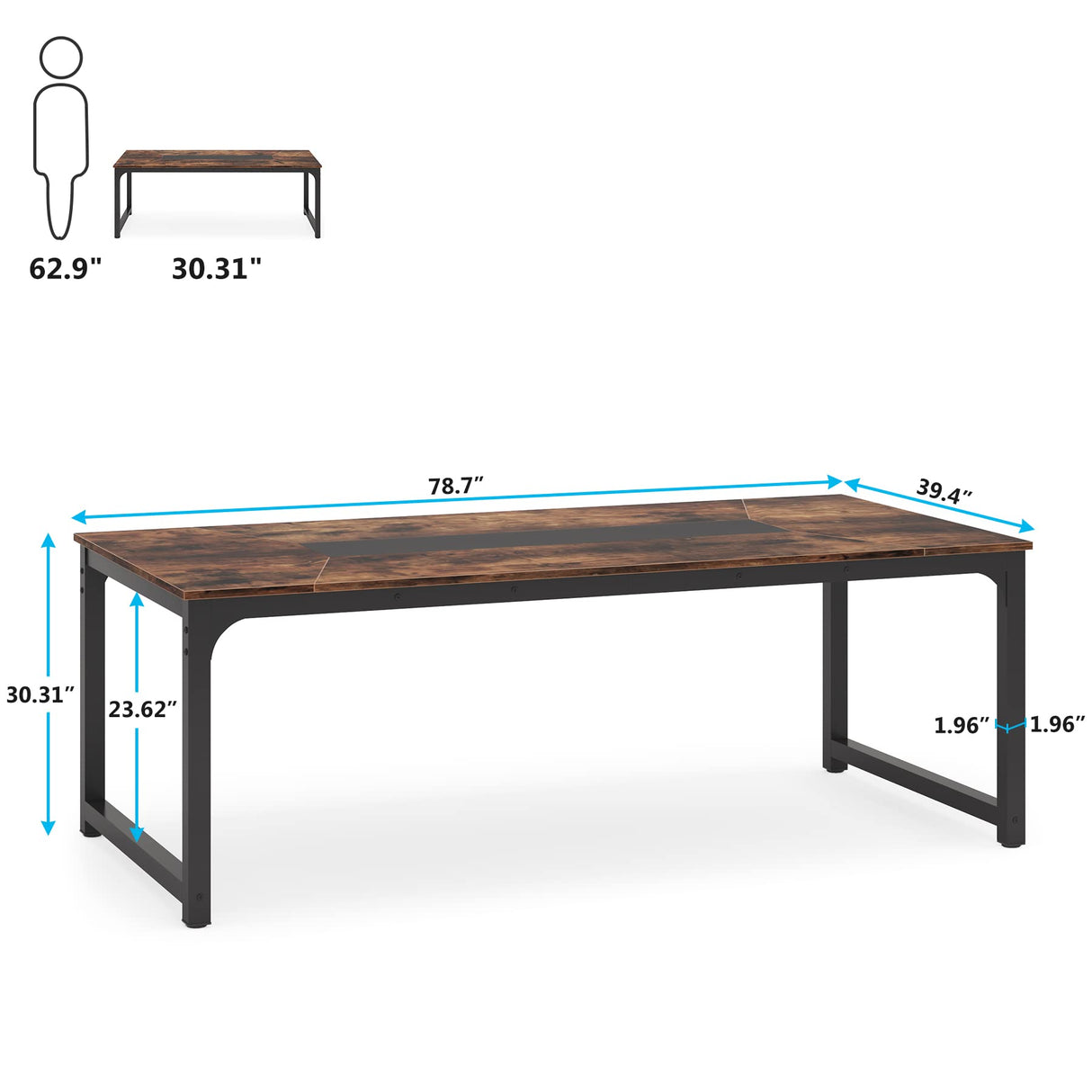 Modern Computer Desk, 78.7 x 39.4 inch X Large Executive Office