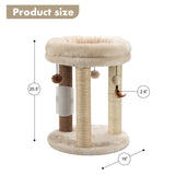 4in1 Small Cat Tree,Scratching Post with Tower Soft Cat Bed