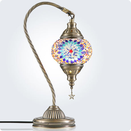 Turkish Moroccan Lamp with Bronze Base 3 Color Options Handmade