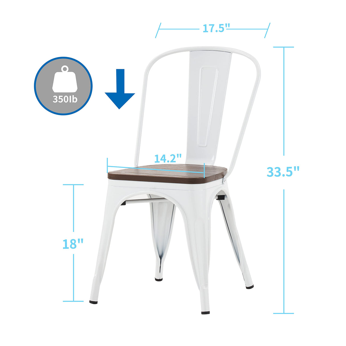 Metal Dining Chair Farmhouse Tolix Style for Kitchen Dining Room