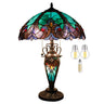 Tiffany Style Table Lamp Green Stained Glass Liaison Mother