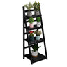 Ladder Shelf, 4-Tier Bookshelf, Black Shelves, Storage Rack Plant Stand