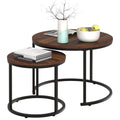 Nesting Coffee Table Rustic Brown 2 Sets for Small Place Engineered Wood Sofa End Side Table