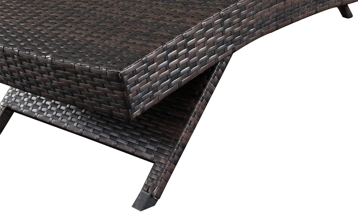 79'' Long Reclining Chaise Lounge Set (Set of 2),Outdoor Wicker Chair