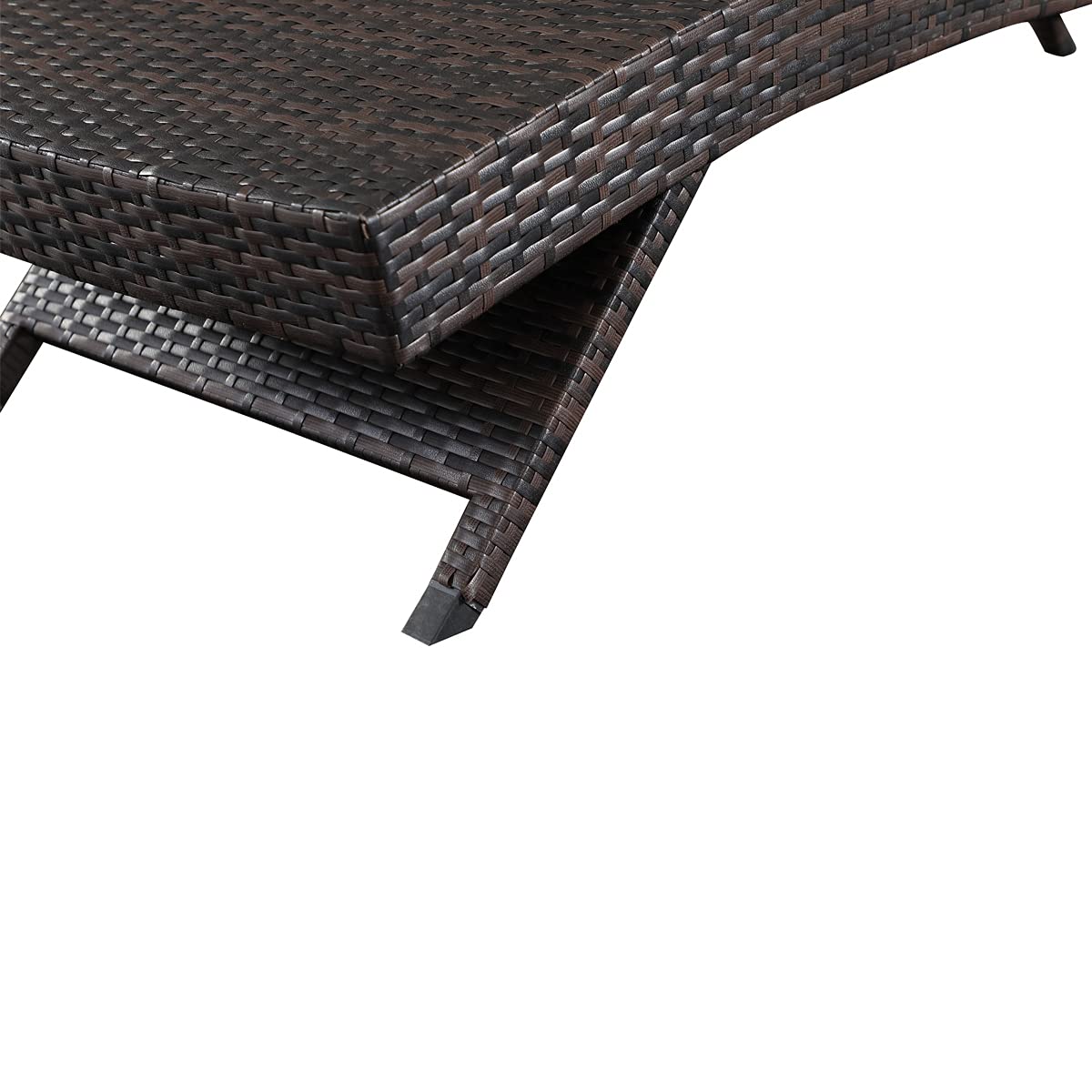 79'' Long Reclining Chaise Lounge Set (Set of 2),Outdoor Wicker Chair