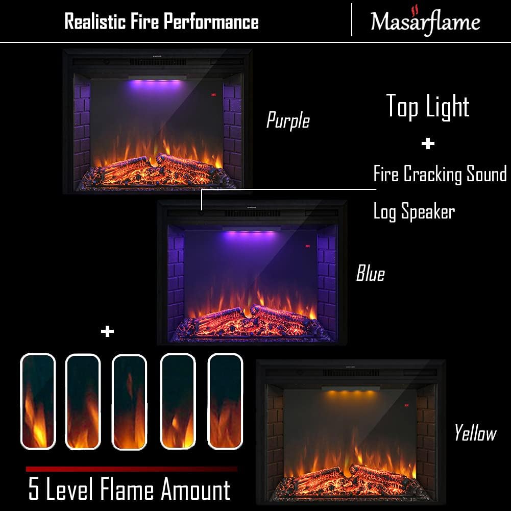 50'' Electric Fireplace Insert