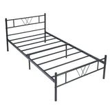 Twin Bed Frame with Headboard,16.3inch Twin Bed Frames with Metal Platform Beds