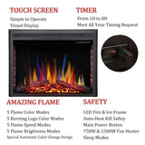 A-36" Electric Fireplace Insert Recessed Electric Stove Heater