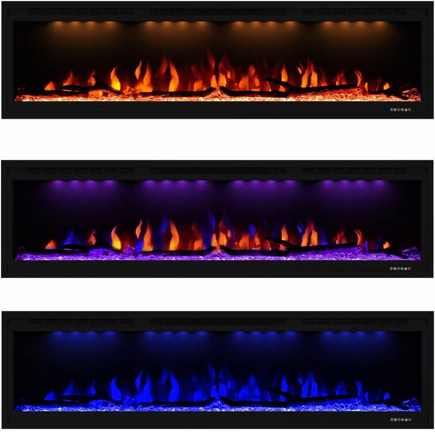 Wall Mounted & in Wall Recessed Fireplace Heater