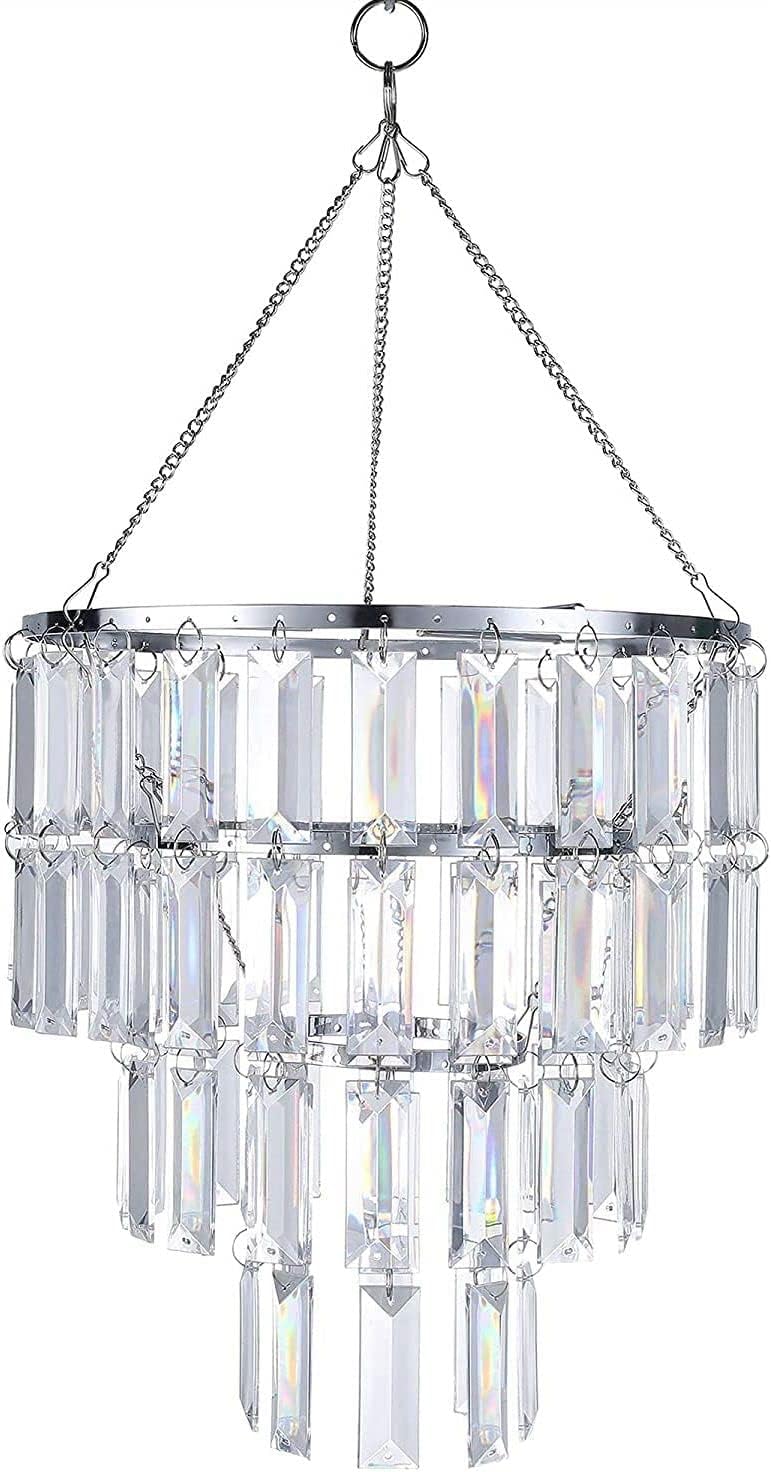 Plug in Modern Chandelier Faux Crystal Fixture Pendant,W10.25 X H11.5