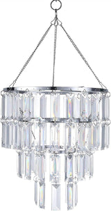 Plug in Modern Chandelier Faux Crystal Fixture Pendant,W10.25 X H11.5