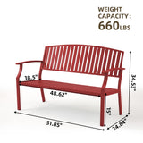 Outdoor Bench Weatherproof Aluminum Patio Garden Bench, Patio Loveseat