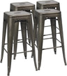 30 Inches Metal Bar Stools Bar Height High Backless Stools