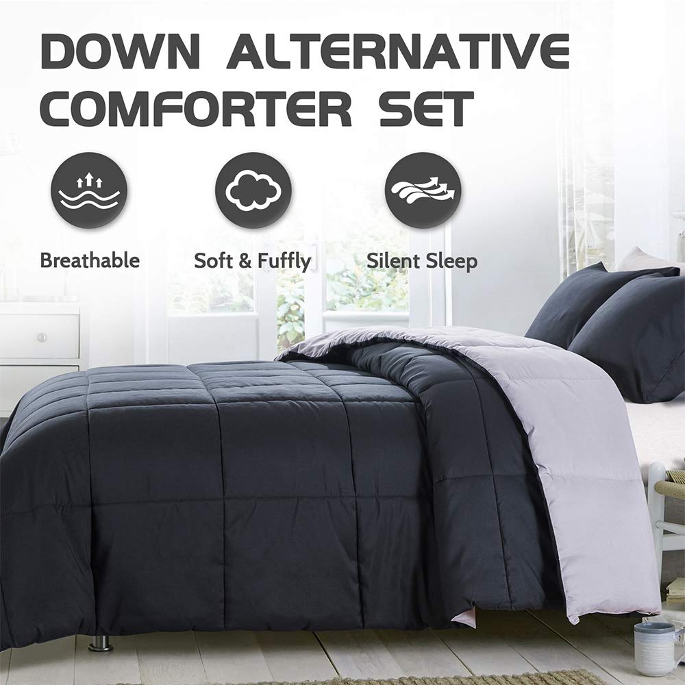 Lightweight Queen Comforter Set with 2 Pillow Sham - 3 Pieces Se