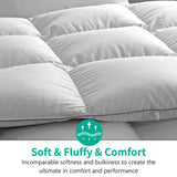 Lightweight King Size Feathers Down Comforter, Fluffy Duvet Insert for Warm