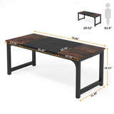 Modern Computer Desk, 70.8 x 31.5 inch Large Office Desk Computer Table