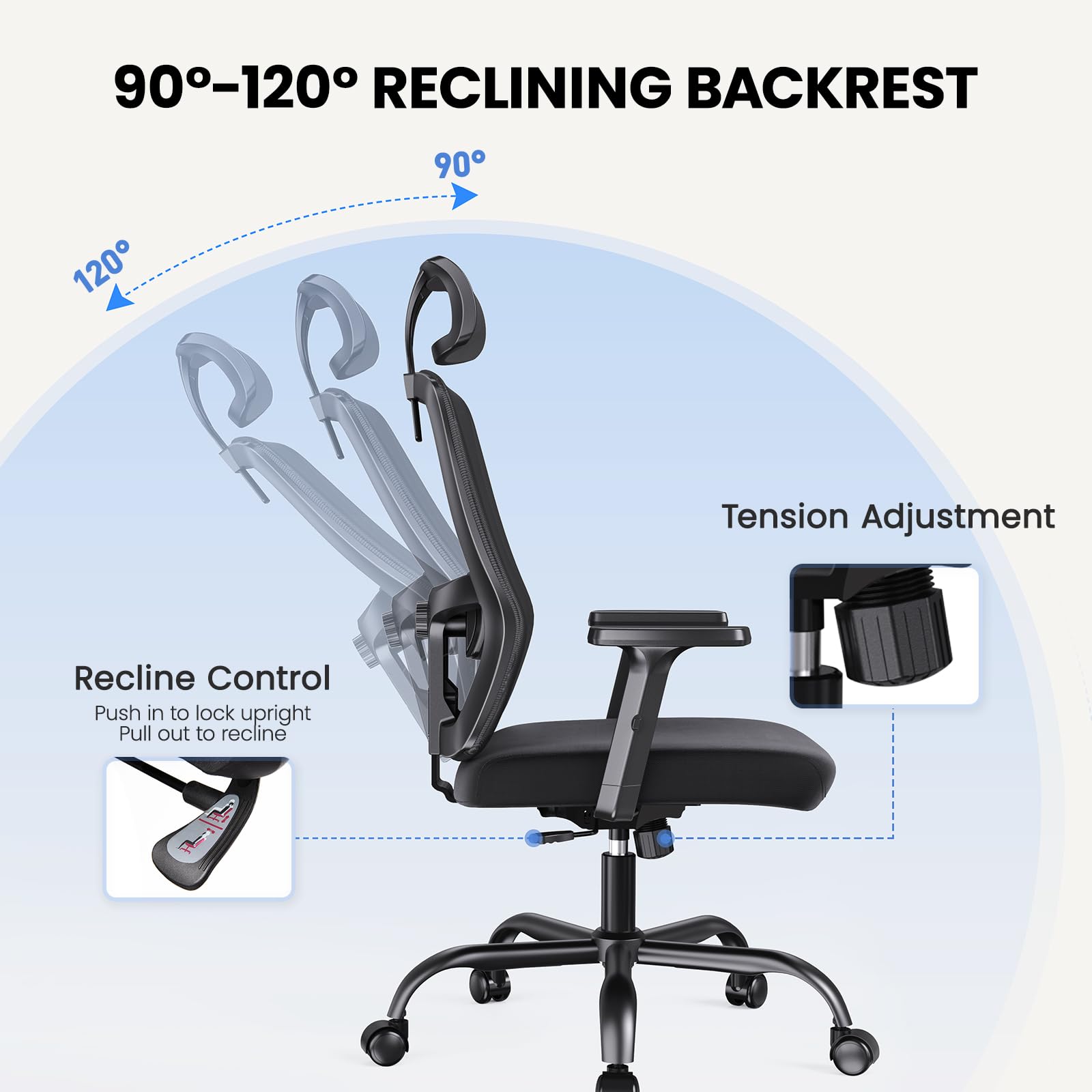 Ergonomic Mesh Office Chair with Adjustable Lumbar Support