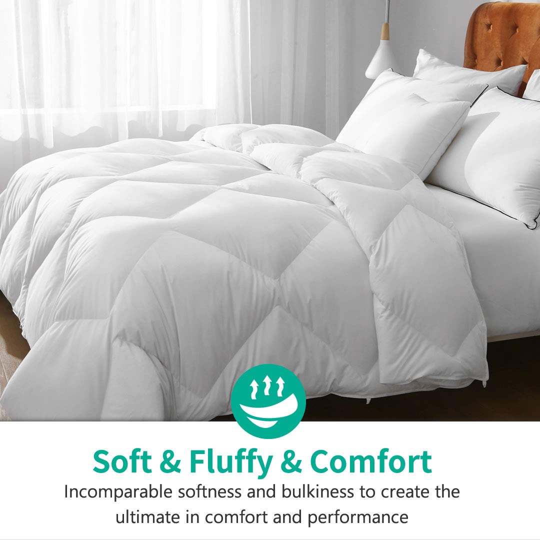 Feathers Down Comforter California King, All Season Feathers Down Duvet Insert- 64oz