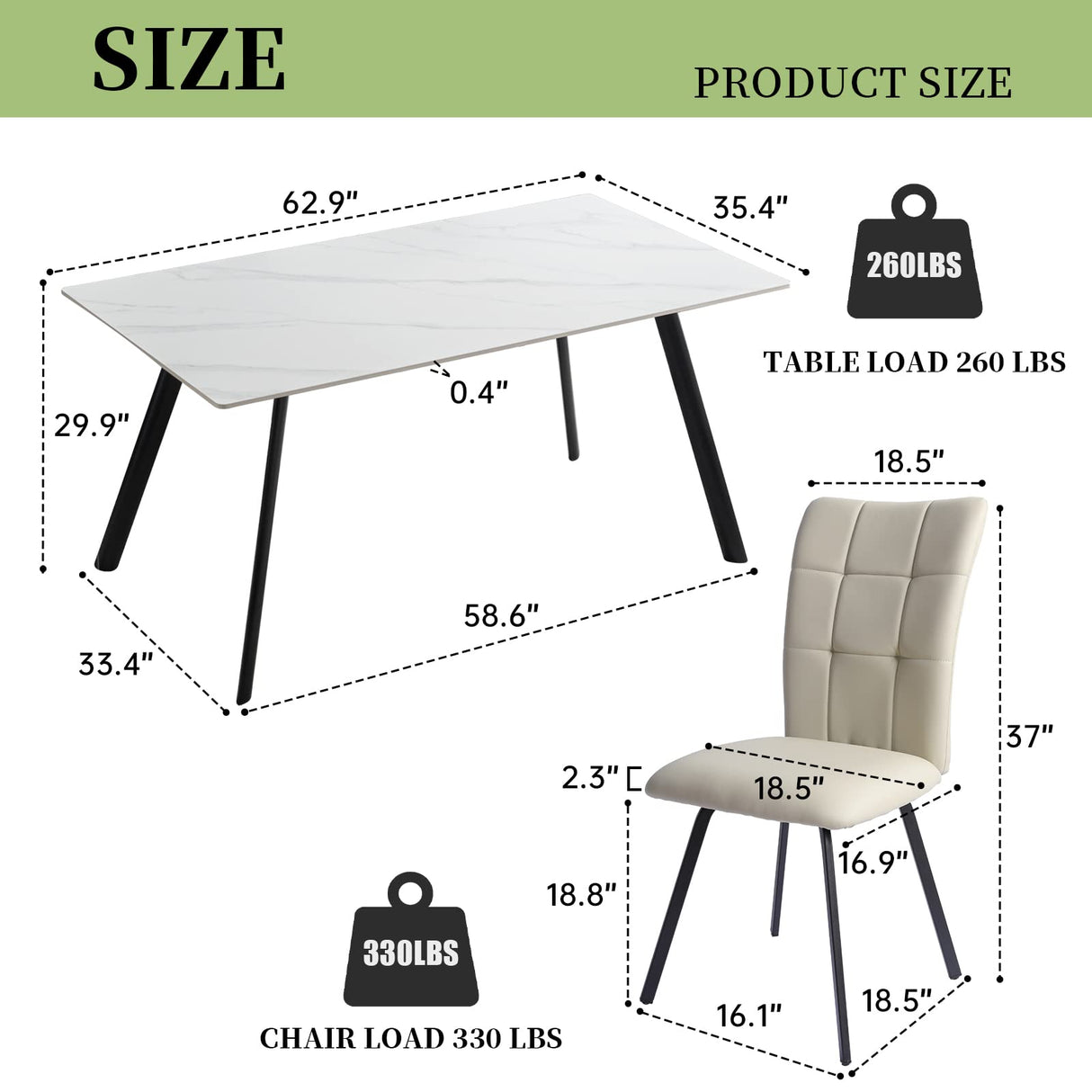 Modern Dining Table Set for 4