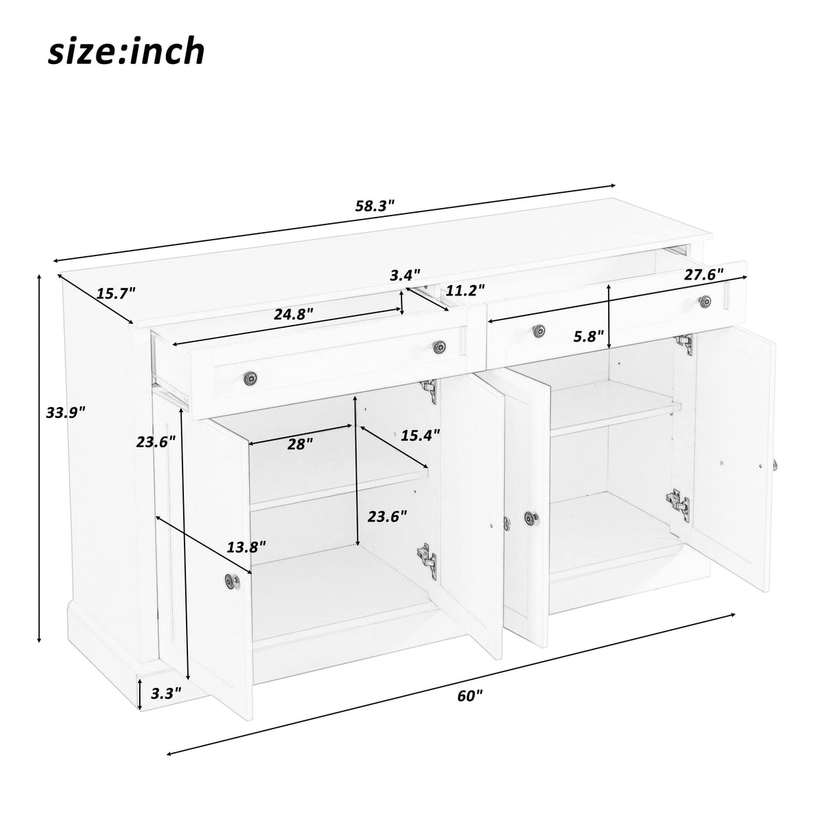 Sideboard Storage Buffet Cabinet