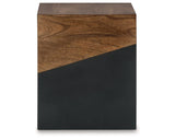 Trailbend Eclectic Accent End Table, Brown & Gunmetal