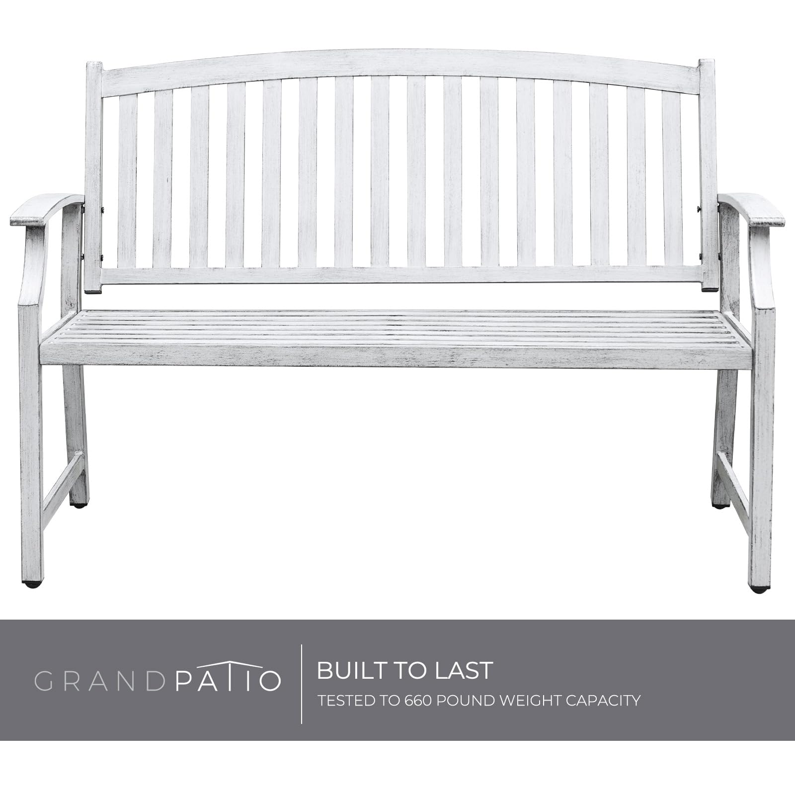 Garden Bench, Outdoor Benches with Anti-Rust Aluminum Steel Metal Frame