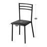 Metal Dining Chair Set of 2, Modern Armless with Cushioned Seat