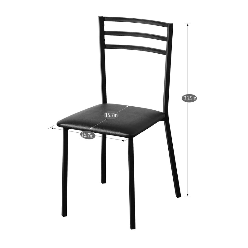 Metal Dining Chair Set of 2, Modern Armless with Cushioned Seat