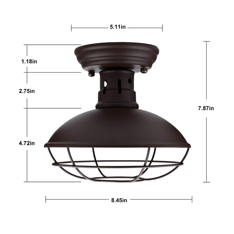 Flush Mount Ceiling Light - Easric Industrial Ceiling Light Fixture