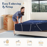 King Mattress, 12 Inch Hybrid King Size Mattress in a Box, Gel Memory Foam and Individual