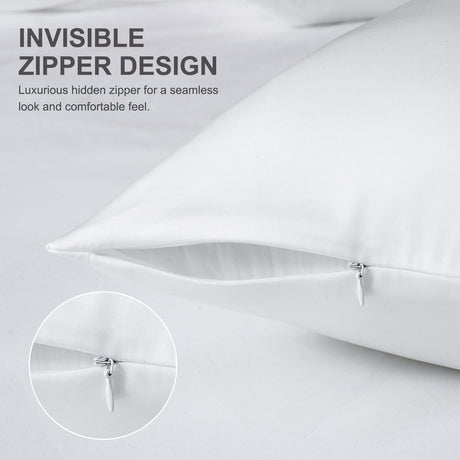 Silk Pillowcase for Hair and Skin Health, 600 Thread Count Breathable Pillow Cases