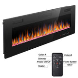 50 inch Electric Fireplace Inserts  in Wall Recessed and Wall Mounted