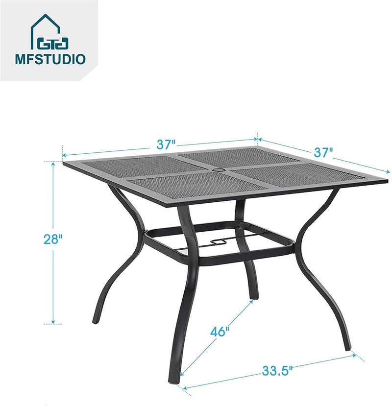 64"x38" Rectangle Outdoor Dining Table, Patio Furniture Wood-Like Tabletop