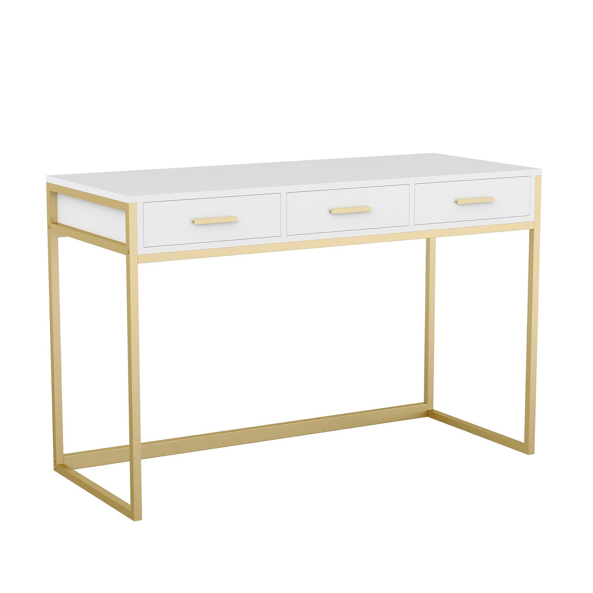 Drawers in White with Polished Brass Hardware