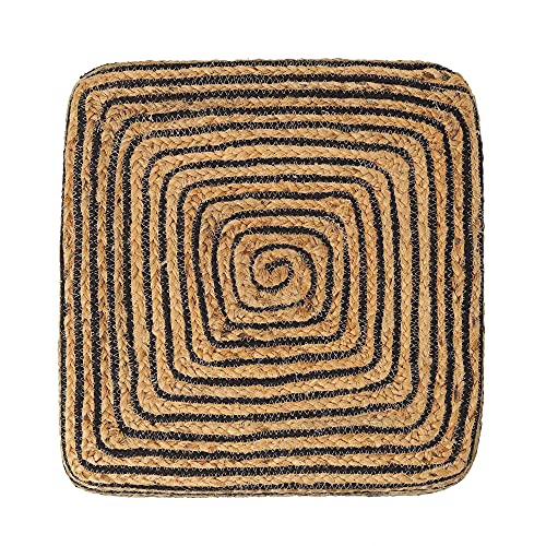 Cube Pouf Foot Stool Ottoman -Jute Braided Pouffe Poof Accent Chair Footrest