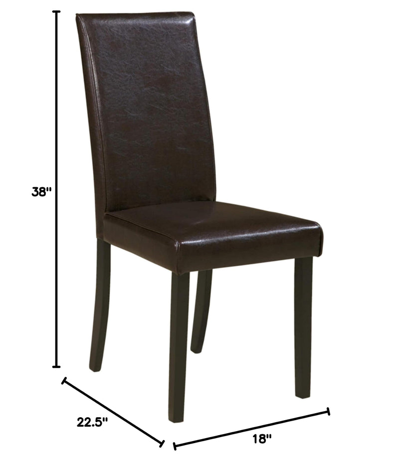 Kimonte Modern 19" Faux Leather Upholstered Armless Dining Chair