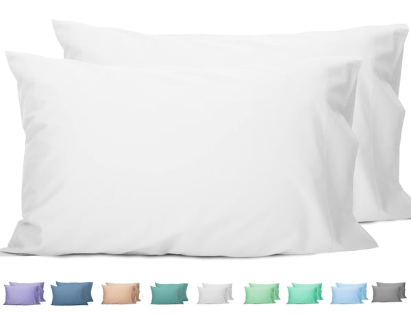 Queen Pillowcases Set of 2, 100% Cotton Queen Pillow Cases 2, 20×30 inches Bright