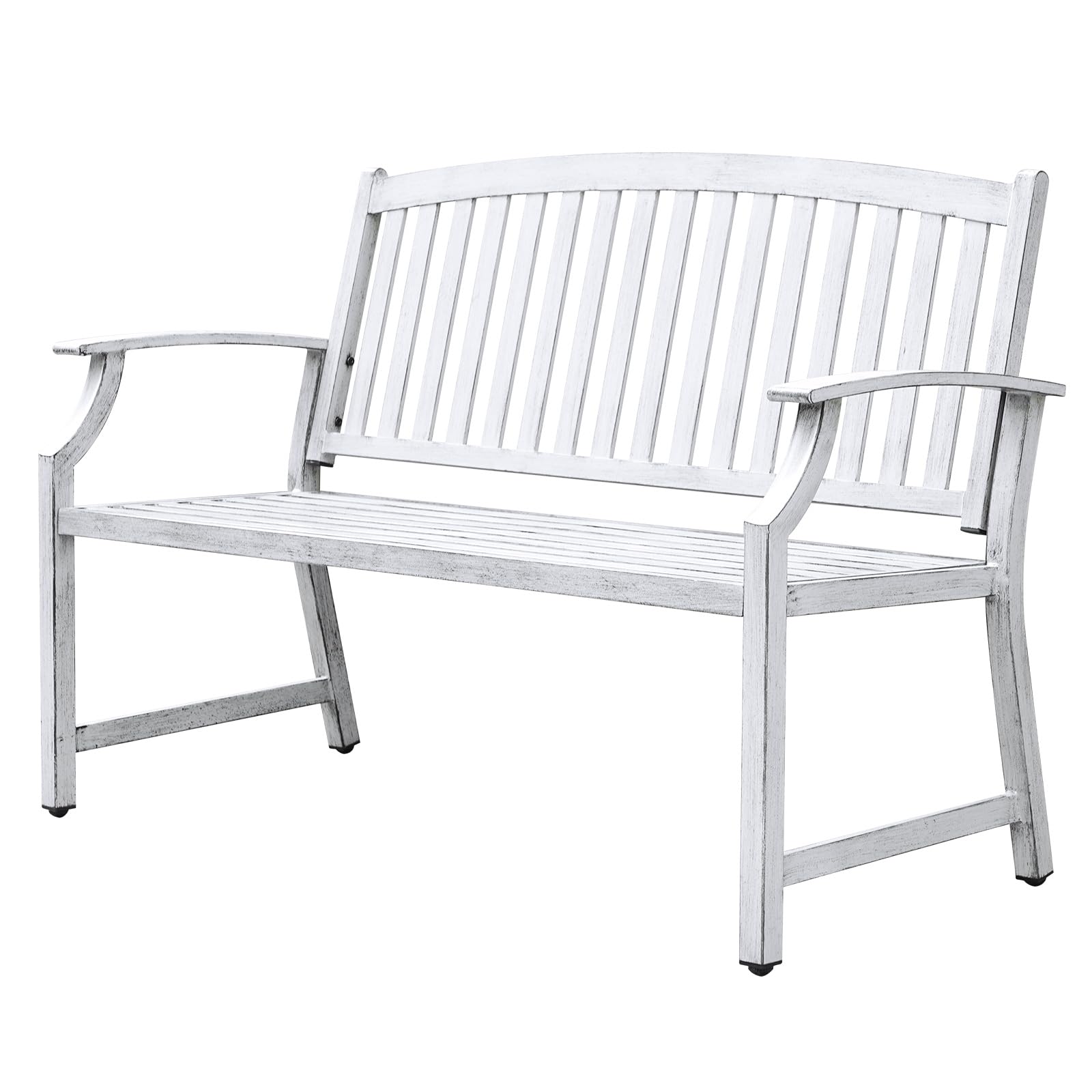 Garden Bench, Outdoor Benches with Anti-Rust Aluminum Steel Metal Frame