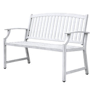 Garden Bench, Outdoor Benches with Anti-Rust Aluminum Steel Metal Frame
