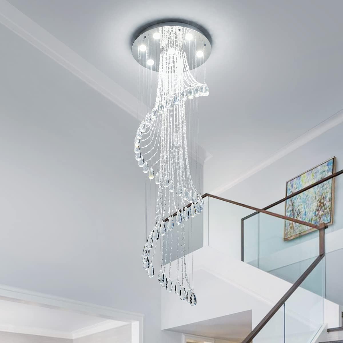 7-Lights K9 Crystal Chandelier Raindrop Chandelier Light Fixture