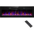 60 Inch Electric Fireplace Recessed and Wall Mounted, Fireplace Heater and Linear