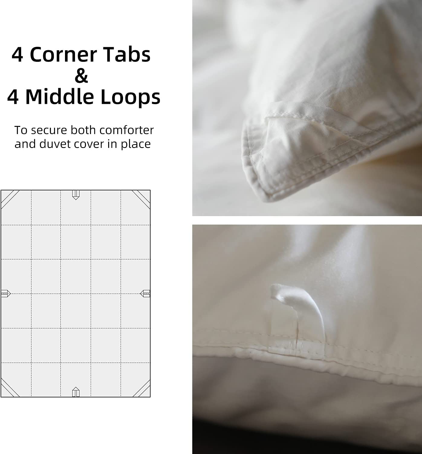 Pinch Pleat King Size Down Comforter - All Season Medium Warm Duvet Insert