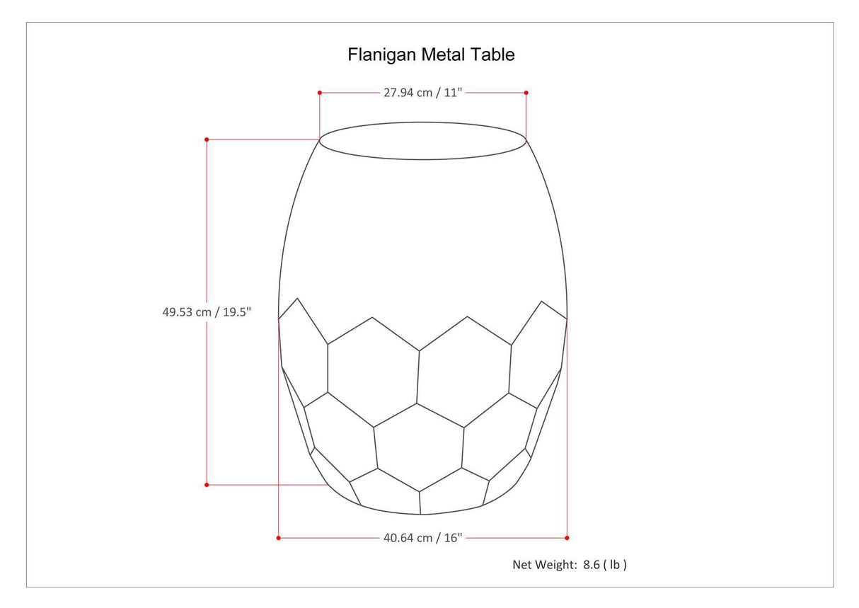 Flanigan Contemporary 16 inch Wide Metal Accent