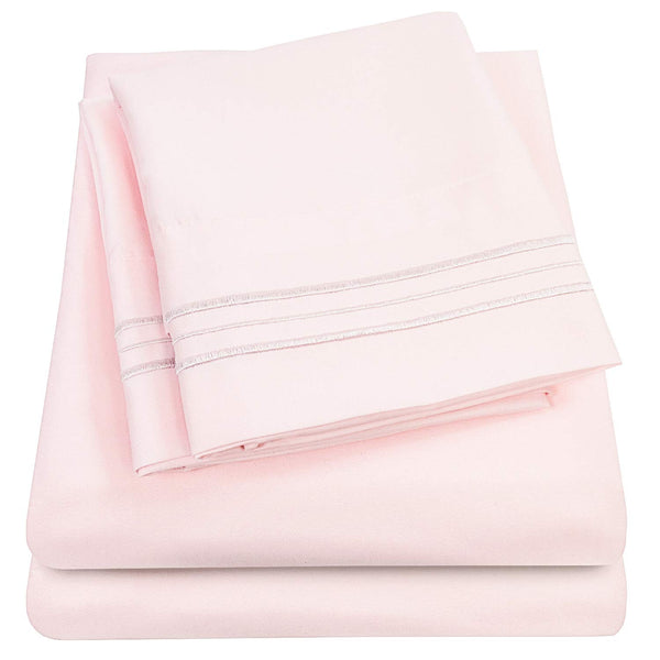 Full Sheet Sets Pale Pink - Luxury Hotel Bed Sheets and Pillowcase Set