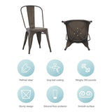 Metal Dining Chair Farmhouse Tolix Style for Kitchen Dining Room